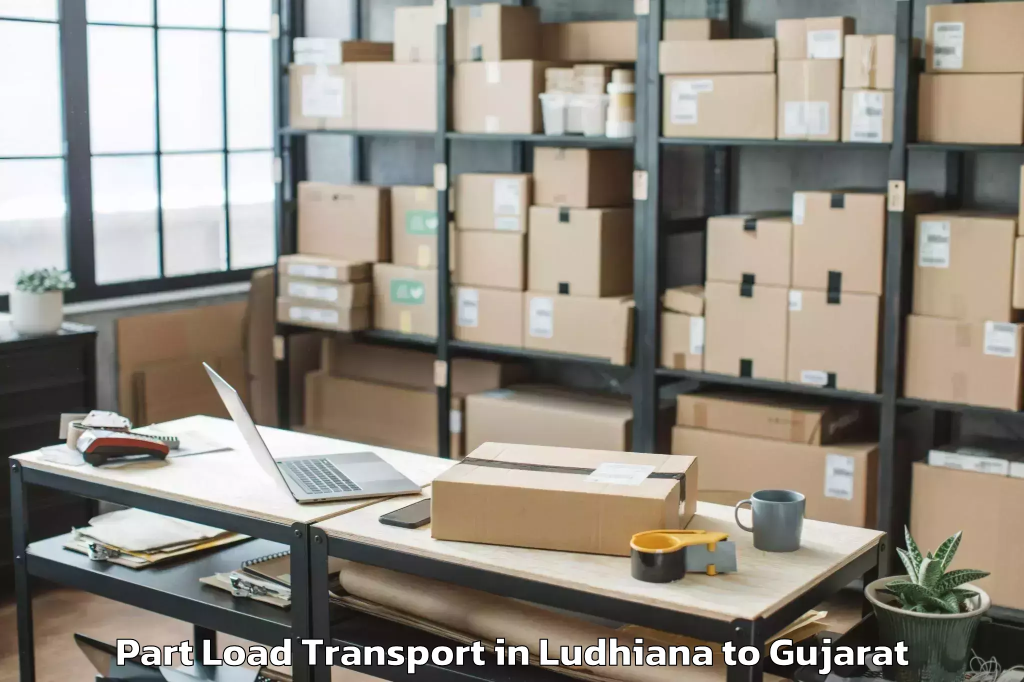 Affordable Ludhiana to Jamnagar Part Load Transport